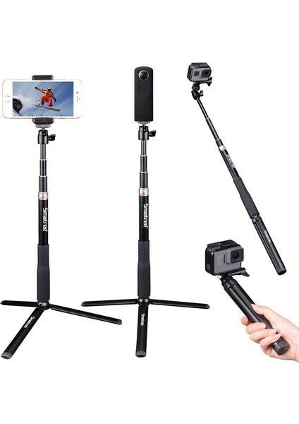 Smapole Q3S Monopod / Tripod (Cep Telefonu, Kompakt Kamera ve Gopro Uyumlu Monopod-Tripod)