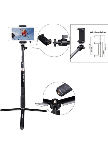 Smapole Q3S Monopod / Tripod (Cep Telefonu, Kompakt Kamera ve Gopro Uyumlu Monopod-Tripod)