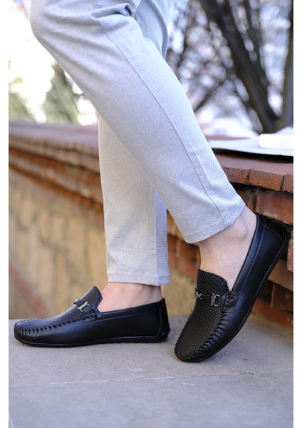 Hty Kanca Tokalı Baskı Detaylı Erkek Loafer