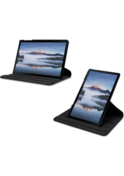 Samsung Galaxy Tab A7 T500 T505 T507 2020 10.4 360 Derece Döner Standlı Deri Kılıf Siyah fırsatları