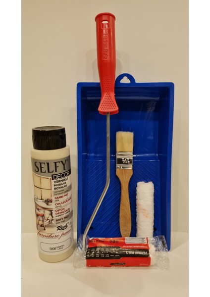 Selfy Decor 500 cc 750 gr Dantel Rengi Kendinden Vernikli Dolap Boyama Seti