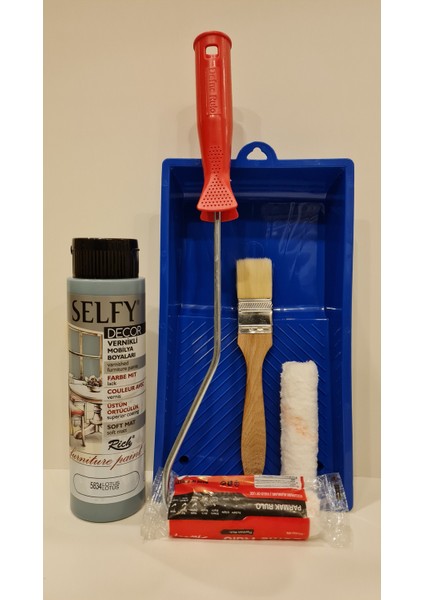 Selfy Decor 500 cc 750 gr Lotus Kendinden Vernikli Dolap Boyama Seti