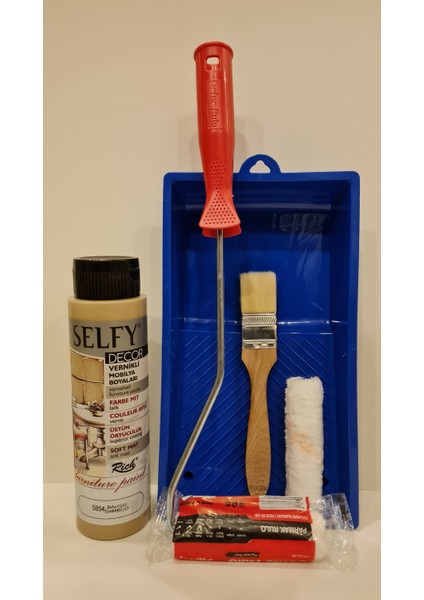 Selfy Decor 500 cc 750 gr Bambu Rengi Kendinden Vernikli Dolap Boyama Seti
