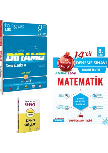 Tonguç Akademi LGS Matematik Dinamo Soru Bankası ve Nar Tanesi Matematik 14 Deneme Sınavı - Çıkmış Sorular