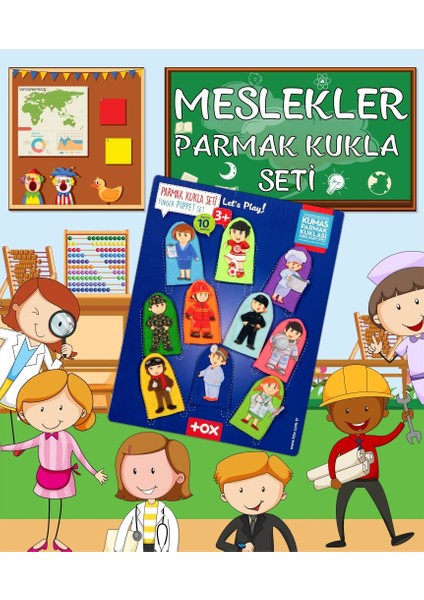 2 Set - 20 Parça Tox Meslekler ve Aile Üyeleri 20 Parça Parmak Kukla 75-1/76-1