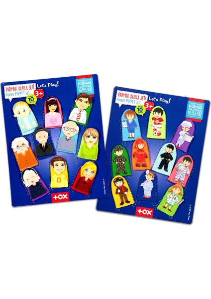 2 Set - 20 Parça Tox Meslekler ve Aile Üyeleri 20 Parça Parmak Kukla 75-1/76-1