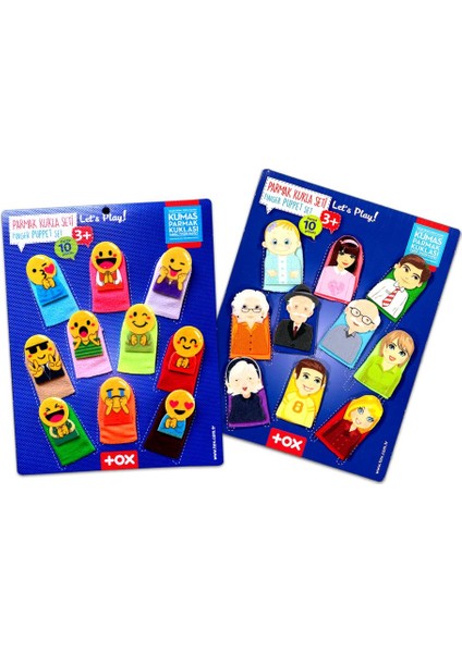 2 Set - 20 Parça Tox Emojiler ve Aile Bireyleri Parmak Kukla 106/75-1