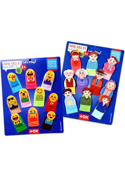 2 Set - 20 Parça Tox Emojiler ve Aile Bireyleri Parmak Kukla 106/75-2