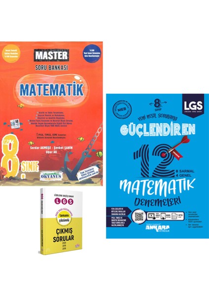 8. Sınıf Master Matematik Soru Bankası ve Matematik Güçlendiren Denemeleri + Çıkmış Sorular