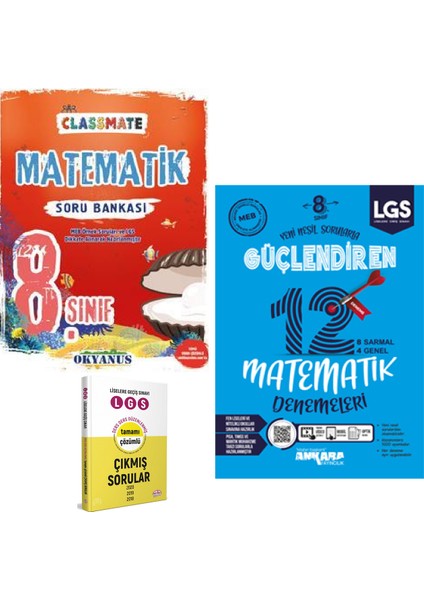 8. Sınıf Classmate Matematik Soru ve Matematik Güçlendiren Denemeleri + Çıkmış Sorular