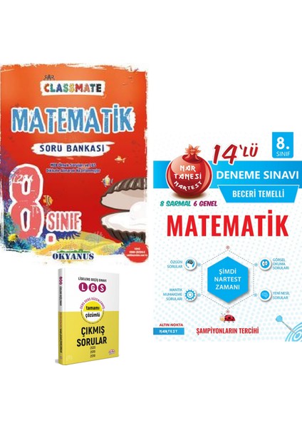 8. Sınıf Classmate Matematik Soru ve Nar Tanesi Matematik 14 Deneme Sınavı + Çıkmış Sorular