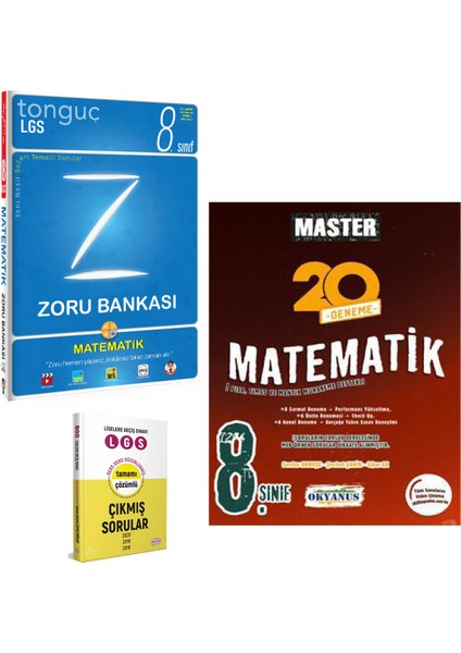 8. Sınıf Matematik Zoru Bankası ve Okyanus Master 20 Matematik Deneme - Çıkmış Sorular