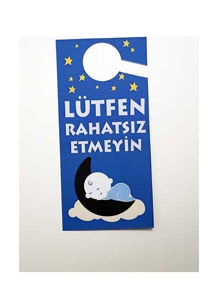 2'li Bebek Temalı "lütfen Rahatsız Etmeyin" Kapı Askı Uyarısı