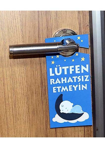 2'li Bebek Temalı "lütfen Rahatsız Etmeyin" Kapı Askı Uyarısı modelleri