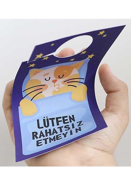 2'li Kedi Temalı "lütfen Rahatsız Etmeyin" Kapı Askı Uyarısı indirimleri