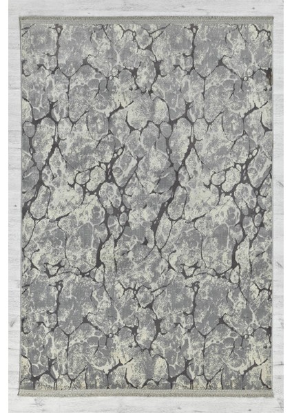 Gri Mermer Desenli Altı Kaymaz Halı