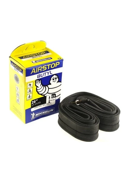 Airstop 26x1.1-1.5 Presta 40mm İnce Sibop Bisiklet İç Lastik