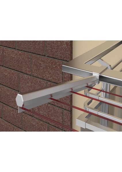 Balkon Çamaşır Kurutma Askısı Kare Küpeşte 80X30 Bronz Renk