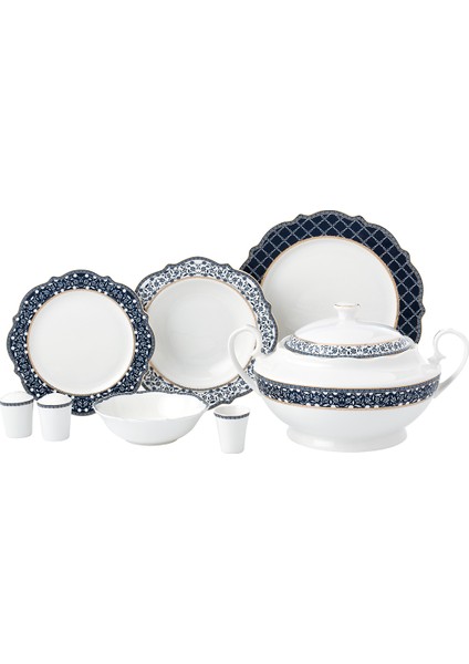 Eliza Collection 60 Parça Beyaz Porselen Yuvarlak Yemek Takımı 12 Kişilik