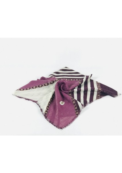 Flamlı Keten Tülbent Eflatun