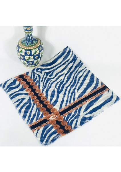 Flamlı Keten Tülbent Indigo