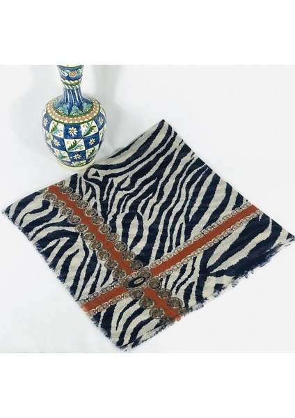 Flamlı Keten Tülbent Bej