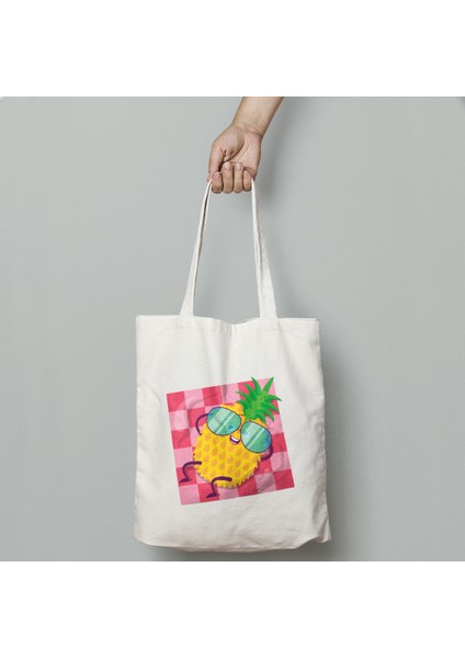 Hediye Ananas Baskılı Bez Çanta 256