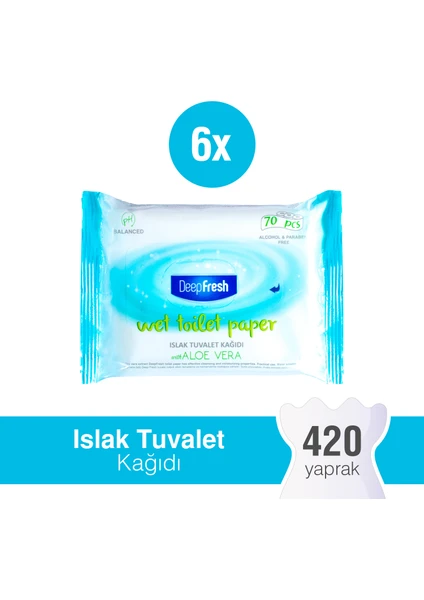 Deep Fresh Islak Tuvalet Mendili 6 x 70 Yaprak