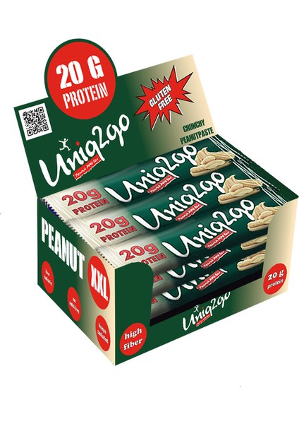 UNIQ2GO XXL Protein Bar 67 gr Yer Fıstığı Ezmesi 12 Adet