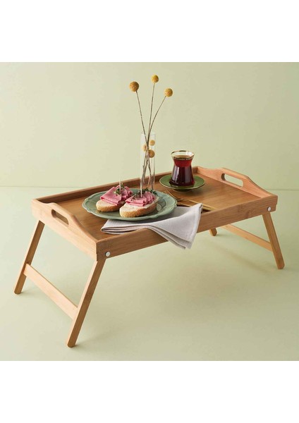 Bella Maison Balsa Ayaklı Bambu Tepsi 50 x 30 cm.