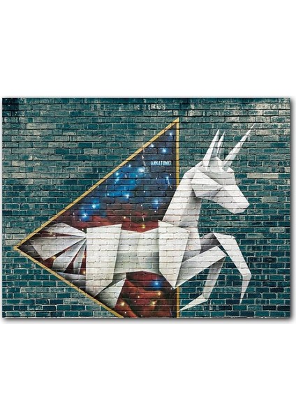 Cakatablo Ahşap Tablo Grafiti Origami Sokak Sanatı Görseli