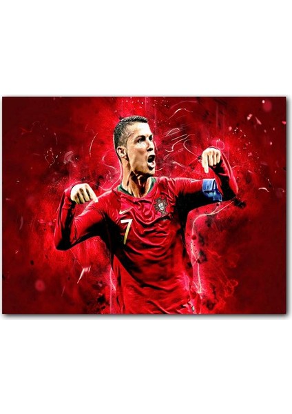 Cakatablo Ahşap Tablo Cristiano Ronaldo 7 Numaralı Forma Görseli