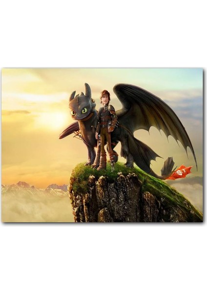 Cakatablo Ahşap Tablo How To Train Your Dragon Film Görseli