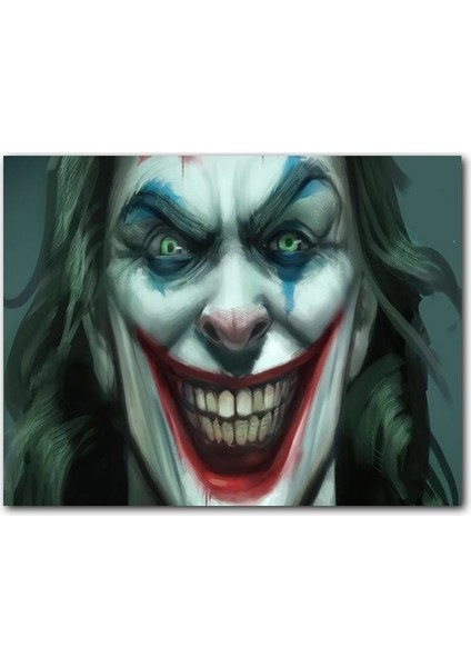 Cakatablo Ahşap Tablo Joker Gülümsemesi Yağlı Boya Resmi