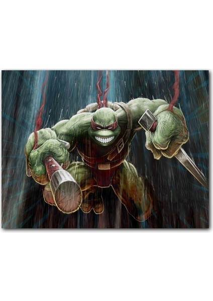 Cakatablo Ahşap Tablo Ninja Kaplumbağa Raphael Görsel