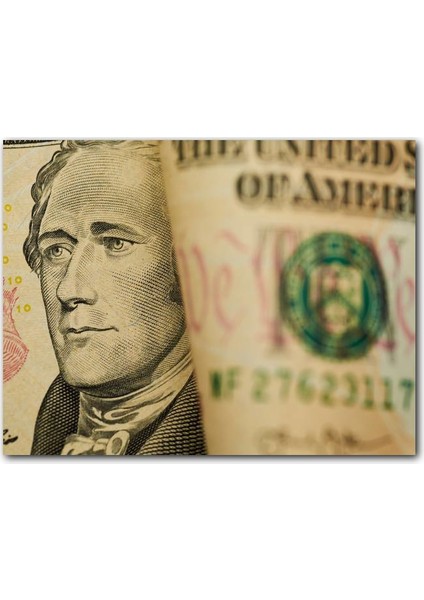 Cakatablo Ahşap Tablo Benjamin Franklin Dolar Detay
