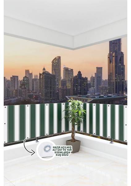 Balkon Demir Perdesi, 150 x 105 Yeşil Renkli. Balkon Demir Brandası