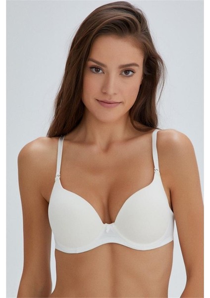 ERSK110 Rose Kulaklı Boş Cup Tek Sütyen - Ekru