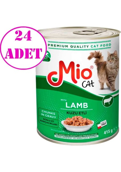 Kuzu Etli Kedi Konservesi 415 gr 24 Adet