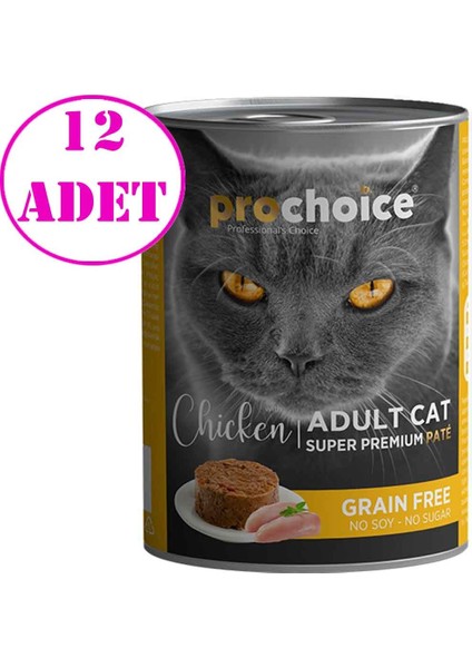 Tavuklu Kedi Konservesi Pate 400 gr 12 Ad