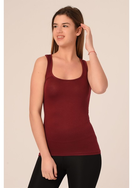 Kalın Askılı Rambo Viskon Bordo Body