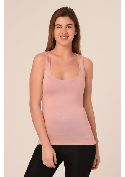 Kalın Askılı Rambo Viskon Pembe Body