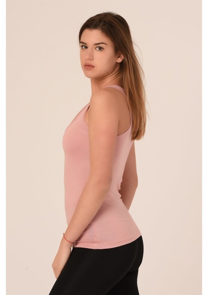 Kalın Askılı Rambo Viskon Pembe Body