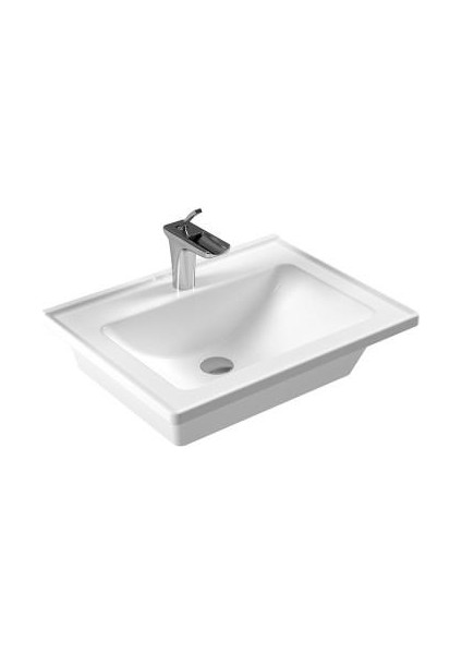 E.C.A Serel Star 46X60 cm Tezgah Etajerli Lavabo 3001TXS110H