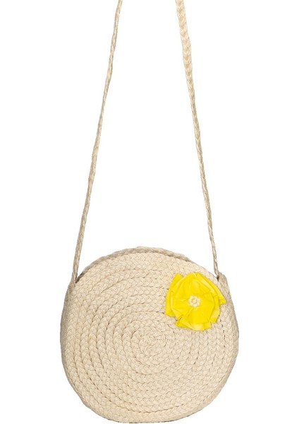 Kadın Çiçek Detaylı Jüt Hasır Çanta