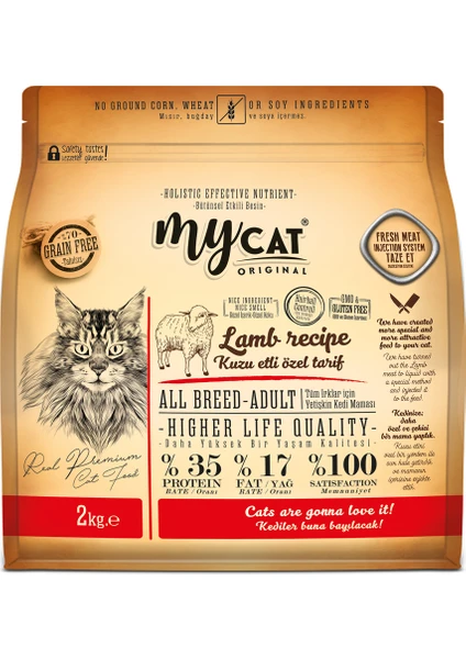 My Cat Mycat %70 Tahılsız Kuzu Etli Özel Tarif (2kg)All Breed-Tüm Irklar Için Kedi Maması