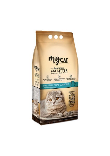 Mycat (5 Lt) Bentonit Kedi Kumu Marsilya Sabun Kokulu ( Ince Tane )