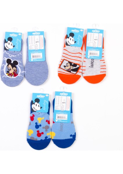 Disney Mickey Lisanslı 3 Çift Çocuk Sneakers Çorap 19670