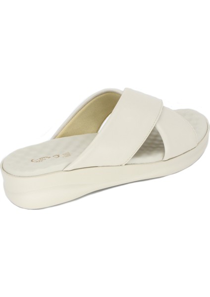 9975-3 Anatomic Deri Kadın Masaj Tabanlı Rahat Günlük Terlik fırsatları