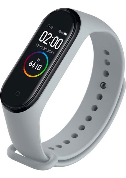 Xıaomı Mi Band 3/4 Uyumlu Silikon Kordon - Gri